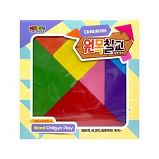 해피 원목칠교 대 20cm 탱그램 도형 퍼즐 학습 놀이, 7피스, 1개