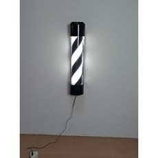 LED 미용실 이발소 헤어샵 싸인볼 간판 원형통 회전, 공식 표준, 반원형 60x13 흑백줄무늬