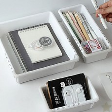 책상 위 문구류 정리 트레이 사무실 필기도구 보관함 펜 계산기 소품 수납 데스크, 1개, 중형