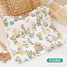 桃園出貨 口水巾 夏季薄款嬰兒三角巾 防水圍兜 嬰兒口水巾紗布毛巾兒童小方巾純棉 口水巾嬰兒全棉360吸水圍嘴非防水新, 松鼠果園-方巾【30*30cm】, 1個