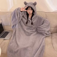 플러피빅후드담요 수면잠옷 크리스마스 동물잠옷 극세사 제품, 1개, 44. XXL / 4858 - 1