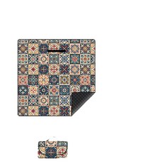 民族風防水防潮加厚便攜野餐墊, 波西米亞150x200 5層加厚雙面防水