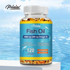 생선기름 캡슐 1000mg 오메가3 생선기름 캡슐은 DHA EPA가 풍부하여 노화 방지 피부 눈 심혈관 및 뇌 건강 지원 면역 체계 지원, 2개, 120정