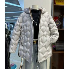 퀄팅자켓 퀄팅패딩 여성패딩자켓 겨울 누빔 다운 경량, 상세 페이지 참고, L 베이지 다운 재킷