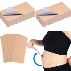 Geiserailie 30피스 복부 테이프 프리컷 키네시올로지 탄성 복부 테이프 복부 리프트 다리 등 지방 리프트 바디 스토마 백리스 드레스 웨딩 임신, Geiserailie 30피스 복부 테이프 프리컷 키네