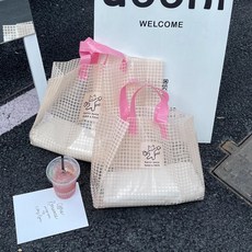 체크큐티쇼핑백 50장 옷가게 비닐봉투 쇼핑봉투 매장용쇼핑백, 중50장