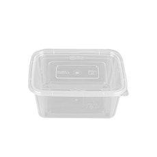 포담팩 사출 다회용 직사각 KH 0.5L 용기 뚜껑 세트, 1개, 50개