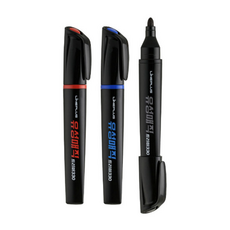 라인플러스 트리마 330 유성매직 둥근닙, 1팩, 검정+파랑+빨강