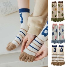 에이블탑 여성 발가락양말 귀여운 면 패션양말 3종 n347