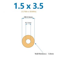 펌프 Kamoer 연동 튜브 Saint-Gobain 호스 높은 화학 저항 파메드 BPT 파이프, 05 ID1.5 xOD 3.5mm, 1개