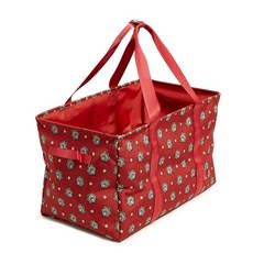 Vera Bradley 여성용 립스톱 대형 자동차 토트백 마룬 레드 및 옐로우 반다나 페이즐리 단일 사이즈 146187