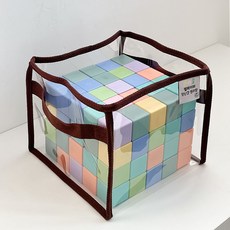 벨베이비 TPU 투명 아기 장난감 정리함 사각, 1개, 초코브라운