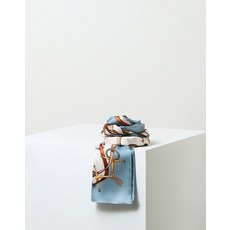 [백화점 정품] 닥스 ACC [쇼핑백동봉] 블루 체인패턴 롱 실크 스카프 DCSC4E014