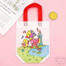 부직포가방 오리 그림 20x38cm 꾸미기 미술 키트 1개, 이십개입x1봉