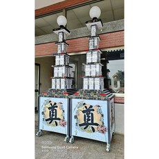 【金聖福】米塔 平安米塔 台南米塔 米柱 燈光罐頭柱 蓮花塔 罐頭塔 喪禮奠儀 告別式米塔, 1個, 五層三好米(300g) 60盒