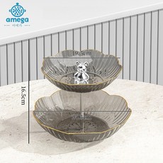 AMEGA 2단/3단 케이크 디저트 트레이, 블랙 2단, 3개
