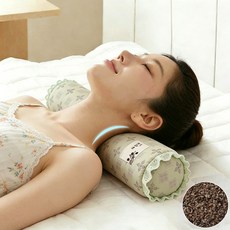 Leesheer 순면 커버 메밀 경추베개 목베개 숙면 통기성 여름용 분리세탁, 1개, 그린