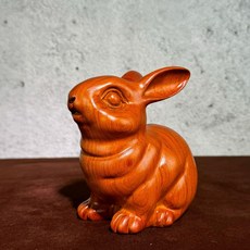 實木兔 擺件 家居客廳裝飾 工藝品 喬遷送禮, 花梨整木精雕