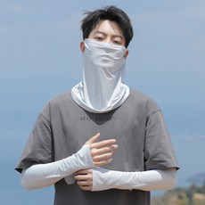 防曬面罩 男 夏季冰絲 全臉遮陽涼感透氣 防紫外線騎行開車 護頸