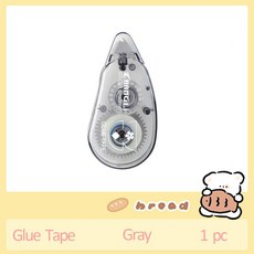 WQN-4개/팩 양면 접착제 도트 롤러 영구 접착제 학교 및 사무실용 강력 접착 테이프 디스펜서 5mm x 8m 215877, grey-1pc