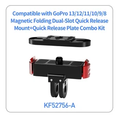 퀵릴리즈 마그네틱 베이스 브래킷 16/17/25mm 볼 헤드 어댑터 1/4 Arri 홀 삼각대 마운트 (고프로13 12 11, 02 BGNing Logo, 05 2 Slots Version