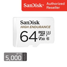 샌디스크 하이 인듀어런스 마이크로SD V30 64 GB 기가 SDSQQNR 블랙박스, 64GB