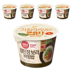 햇반컵반 강된장 보리 비빔밥, 280g, 5개