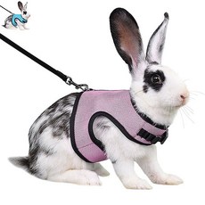토끼 하네스 가슴줄 산책 목줄 스트랩 리드줄 소동물, L_핑크