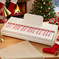 GAPINO 미니 피아노 37키 디지털 피아노 볼륨 조절 가능 소형 음악 교육용 장난감 초보용, 흰색, 1개