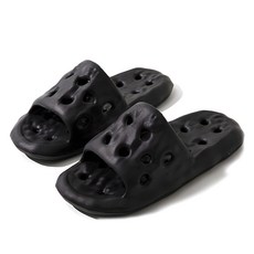 뉴앤리 푹신한 EVA 물빠짐 미끄럼방지 욕실화, 블랙, 1개