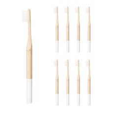 아리아즈 컬러 대나무 칫솔, 흰색 (9개입)