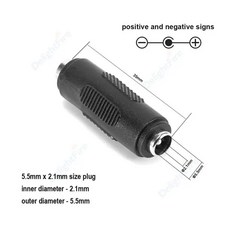 노트북용 DC 플러그 커넥터 어댑터 잭 패널 마운트 터미널 컨버터 5.5x2.1mm 암5.5x2.5mm, Female to Female, 없음