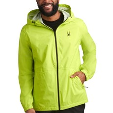 Spyder 남성용 레인 재킷 - 방수 경량 후드 윈드브레이커 골프 하이킹 및 야외용 아우터웨어 (S~XL) 라임. 스몰 161501