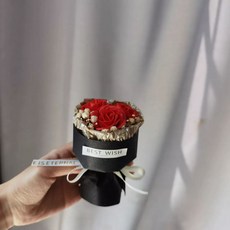 차량방향제 차량용 석고 송풍구 방향제, 붉은 장미 세 송이 비누꽃 단일꽃