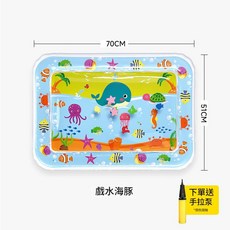 蕉蕉鴨寶 寵物冰墊 注水涼席 97*100cm, 70*51cm方形拍拍墊戲水海豚小號手拉泵, 1套