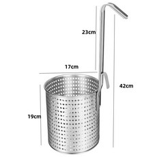 加厚不銹鋼簍子 冒菜加深大容量粉籬漏勺 撈麵勺 麻辣燙米粉面撈漏斗, 1個, 加厚不銹鋼17CM直徑 中號