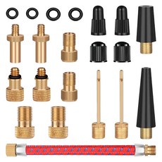 LINJIN 자전거 바람 주입기 어댑터 프레스타 슈레더 던롭 어댑터, 1세트, 21pcs