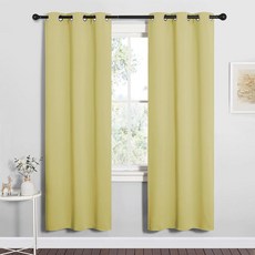 NICETOWN 침실용 단열 쇠고리 암막 커튼 (패널 2개 폭 106.7 x 길이 160 cm(42 x 63 인치) 그레이)