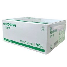 수성 접은거즈 부직포 소독거즈 드레싱 접은거즈3X3X8, 3개, 200매입