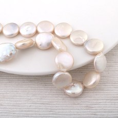 비즈아이 [6024]담수진주 동전진주 12mm 크림 1개