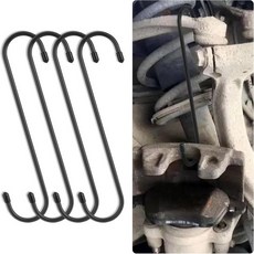 브레이크 패드 교체용 스테이쿨 포함) 캘리퍼 캘리퍼 자동차 캡 캘리퍼 녹색) 브레이크 캘리퍼 공구/브레이크 압축 4PCS 범용 브레이크 행거 공구 브레이크 브레이크 후크(고무, Black