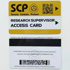 SCP scp 재단 키 만능 카드 1 2 3 4 5 등급, RESEARCH SUPERVISOR