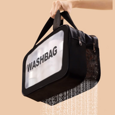 마이바케이션 물빠짐 목욕 가방 워시백 방수 수영 비치백 망사 파우치, 투명화이트