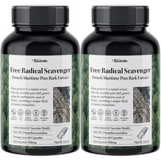 어스빌 프랑스해안송소나무껍질 500mg 프로안토시아니딘 안토시아닌 폴리페놀, 60정, 2개