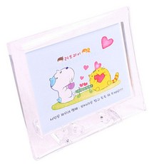 유리 차량액자(가로)10x8cm/탁상액자 미니액자 책상액자 가족사진 작은액자, 1개