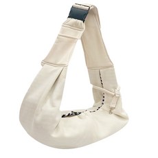 [스마트박스]반려동물 강아지 고양이 슬링백 포대기 이동가방 크로스가방 접이식 초경량 탈출 방지 S형 후크, 베이지, 1개