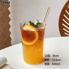 DFMEI 簡約大容量玻璃杯奶茶冰美式咖啡杯ins風網紅雞尾酒杯果茶水杯, 1個