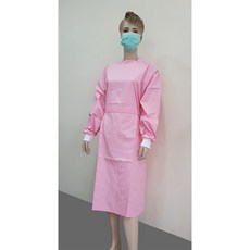 萊亞生活館 反穿式隔離衣 居家防護用T/S材質 台灣製 反穿式 隔離衣 有口袋款 托嬰中心 長照 居家照護 領口加高, 粉紅色, 1件