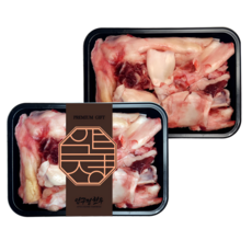 [압구정한우] 한우 도가니스지 500g 냉동 1++ 투뿔 몸보신 보신용 곰탕 찜 수육용 소 힘줄 보양식, 2개, 스지 500g
