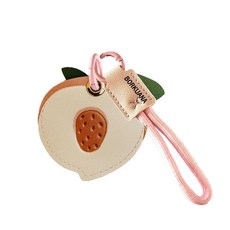 BORKUANA 에어태그와 호환되는 가죽 키체인 홀더 케이스 키링과 랜야드가 있는 귀여운 보호 커버 지갑 열쇠 가방 반려동물용 긁힘 방지 파인더 GPS 트래커 케이스(블, 복숭아